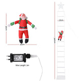 Jingle Jollys Christmas Ladder Lights Santa 3.4m 328LED Hanging Decor Warm White