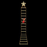 Jingle Jollys Christmas Ladder Lights Santa 3.4m 328LED Hanging Decor Warm White