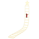 Jingle Jollys Christmas Ladder Lights Santa 3.4m 328LED Hanging Decor Warm White