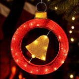 Jingle Jollys Christmas Lights 60cm Motif 30 LED Bell Wreath Xmas Decorations