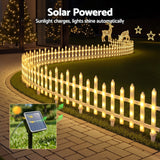 Jingle Jollys 3m Solar Christmas Fence Lights Outdoor Garden Path Decor Warm White 8pc In Australia - Darrahopens