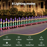Jingle Jollys 3m Solar Christmas Fence Lights Outdoor Garden Path Decor Multicolour 8pc In Australia - Darrahopens