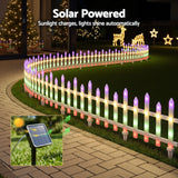 Jingle Jollys 3m Solar Christmas Fence Lights Outdoor Garden Path Decor Multicolour 8pc In Australia - Darrahopens