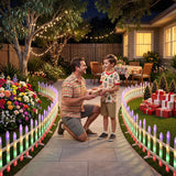Jingle Jollys 3m Solar Christmas Fence Lights Outdoor Garden Path Decor Multicolour 8pc In Australia - Darrahopens