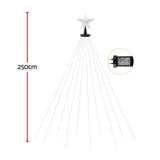Jingle Jollys 2.5M Christmas Tree Lights Christmas Lights Tree Topper Waterfall Fairy Lights White