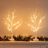Jingle Jollys Lighted Branch Tree Christmas Decorations Warm White Christmas Lights 2 Pack 60cm In Australia - Darrahopens