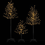 Jingle Jollys 3 Pack LED Christmas Tree Lighted Birch Tree Indoor Outdoor Xmas Decor Warm White