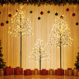 Jingle Jollys 3 Pack LED Christmas Tree Lighted Birch Tree Indoor Outdoor Xmas Decor Warm White