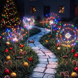 Jingle Jollys 4 Pack Christmas Path Lights Solar Firework Garden Decoration Multicolour In Australia - Darrahopens
