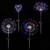 Jingle Jollys 4 Pack Christmas Path Lights Solar Firework Garden Decoration Multicolour In Australia - Darrahopens