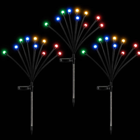 Jingle Jollys Christmas Lights Solar Firefly Lights Garden Decoration Path Lights Multicolour 3 Pack In Australia - Darrahopens