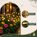 Jingle Jollys Christmas Lights Solar Firefly Lights Garden Decoration Path Lights Warm White 3 Pack In Australia - Darrahopens
