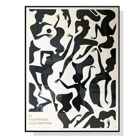 Darrahopens 50cmx70cm Jazz Festival Black Frame Canvas Wall Art