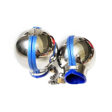 Darrahopens Adult Products > Bondage & Accessories > Restraints House Of Dasein Metal Handcuffs Sensory Deprivation Mitts Bondage Fetish Restraints - Blue - Male