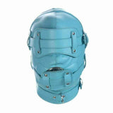 Darrahopens Adult Products > Bondage & Accessories > Restraints House Of Dasein Pink Blue Fetish Full Hood With Mouth Dildo Gag Bdsm Bondage Sex Mask - Blue - 5Cm