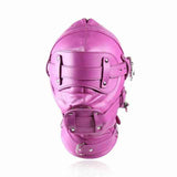 Darrahopens Adult Products > Bondage & Accessories > Restraints House Of Dasein Pink Blue Fetish Full Hood With Mouth Dildo Gag Bdsm Bondage Sex Mask - Rose Red - 5Cm