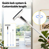 Giantz Window Cleaner Mirror Car, Spray Scrub Squeegee 136cm Extendable Long Handle with Water Tank 3 Microfiber Pads, Glass Scrubber for High Windows Home Car Mirror, White