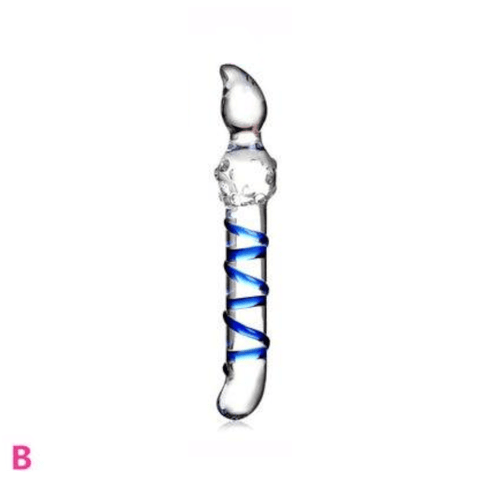 Darrahopens Adult Products > Sex Toys > For Couples House Of Dasein 12 Styles Dildo Smooth Glass Anal Beads Double Ended Dong Butt Plug - Style B