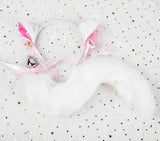 Darrahopens Adult Products > Sex Toys > For Couples House Of Dasein Black White Cute Kitten Ears Faux Fox Tail Ana Butt Plug Cosplay Bdsm - White - M - Headband