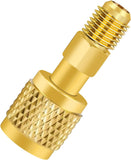 Darrahopens Appliances > Air Conditioners > Air Conditioner Accessories R32 and R454B Refrigerant Brass Adapter, Non-Slip Reverse-Thread Connector for R-32 and R-454B Split System Tanks, 1/4 inch Female to Male In Australia - Darrahopens