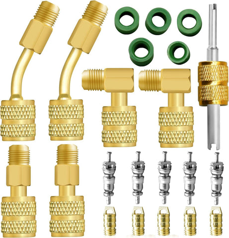 Darrahopens Appliances > Air Conditioners > Air Conditioner Accessories R410A Mini Split Adapter Kit, 5/16 inch to 1/4 inch Coupler and Valve Core Remover for Air Conditioner Vacuum Pump Hoses