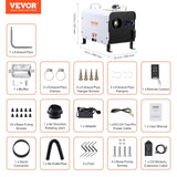 Darrahopens Appliances > Air Conditioners > Air Conditioner Accessories VEVOR 8KW Diesel Heater, 12V/24V All in One Diesel Air Heater, with Bluetooth APP Control, Remote Control and Display Screen, CO Alarm, Fast Heating Portable Diesel Heater for Vehicles and Outdoors