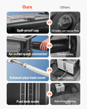 Darrahopens Appliances > Air Conditioners > Air Conditioner Accessories VEVOR Diesel Heater, 8KW, DC 12V/24V, All in One Portable Diesel Air Heater with Bluetooth APP Control, Remote Control and LCD Screen, Trolley Design, 5 L Fuel Tank for Trucks, Vans, RVs, Campers