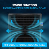 Darrahopens Appliances > Air Conditioners > Evaporative Coolers POLYCOOL 130L 750W Evaporative Air Cooler, Commercial Industrial Grade, Remote Control, Purifier, Fan