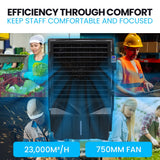 Darrahopens Appliances > Air Conditioners > Evaporative Coolers POLYCOOL 130L 750W Evaporative Air Cooler, Commercial Industrial Grade, Remote Control, Purifier, Fan