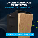 Darrahopens Appliances > Air Conditioners > Evaporative Coolers POLYCOOL 130L 750W Evaporative Air Cooler, Commercial Industrial Grade, Remote Control, Purifier, Fan