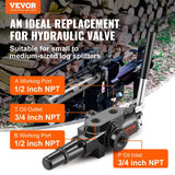 Darrahopens Appliances > Air Conditioners > Evaporative Coolers VEVOR Hydraulic Log Splitter Valve 1 Spool, 25 GPM Hydraulic Directional Control Valve, 3626PSI Hydraulic Loader Valve, Hydraulic Joystick Control Valve for Small Tractors, Loaders, Log Splitter