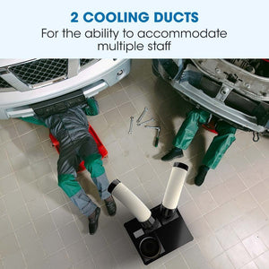 Darrahopens Appliances > Air Conditioners > Portable Air Conditioners POLYCOOL 4.5kW Portable Industrial Spot Cooler, with Twin Cooling Ducts, 15A Plug