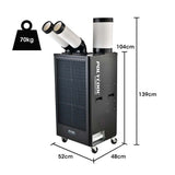 Darrahopens Appliances > Air Conditioners > Portable Air Conditioners POLYCOOL 4.5kW Portable Industrial Spot Cooler, with Twin Cooling Ducts, 15A Plug