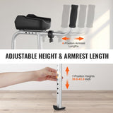 Darrahopens Appliances > Air Conditioners > Portable Air Conditioners VEVOR 2 in 1 Folding Walker & Removable Armrests, Height Adjustable Foldable Walker with 5" Solid Wheels, Lightweight Aluminum | Front Wheeled Mobility Aid for Elderly Handicapped Disabled, 450 Pounds