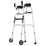 Darrahopens Appliances > Air Conditioners > Portable Air Conditioners VEVOR 2 in 1 Folding Walker & Removable Armrests, Height Adjustable Foldable Walker with 5" Solid Wheels, Lightweight Aluminum | Front Wheeled Mobility Aid for Elderly Handicapped Disabled, 450 Pounds