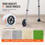 Darrahopens Appliances > Air Conditioners > Portable Air Conditioners VEVOR 2 in 1 Folding Walker & Removable Armrests, Height Adjustable Foldable Walker with 5" Solid Wheels, Lightweight Aluminum | Front Wheeled Mobility Aid for Elderly Handicapped Disabled, 450 Pounds