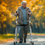 Darrahopens Appliances > Air Conditioners > Portable Air Conditioners VEVOR 2 in 1 Folding Walker & Removable Armrests, Height Adjustable Foldable Walker with 5" Solid Wheels, Lightweight Aluminum | Front Wheeled Mobility Aid for Elderly Handicapped Disabled, 450 Pounds