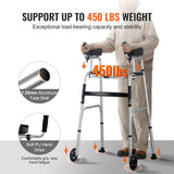 Darrahopens Appliances > Air Conditioners > Portable Air Conditioners VEVOR 2 in 1 Folding Walker & Removable Armrests, Height Adjustable Foldable Walker with 5" Solid Wheels, Lightweight Aluminum | Front Wheeled Mobility Aid for Elderly Handicapped Disabled, 450 Pounds