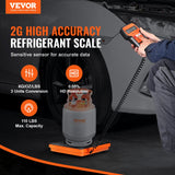 Darrahopens Appliances > Air Conditioners > Portable Air Conditioners VEVOR Refrigerant Scale 110 LBS HAVC Charging Recovery Freon Scale, with Wired Remote Control, 2g High Precision Electronic Digital Recovery Weight Scale with Case and Dry Battery