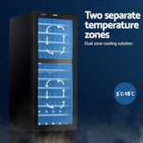 Darrahopens Appliances > Appliances Others Devanti Wine Cooler Fridge Compressor Dual Zone 80 Bottles