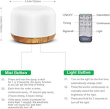 Darrahopens Appliances > Aroma Diffusers & Humidifiers Aroma Aromatherapy Diffuser LED Oil Ultrasonic Air Humidifier Purifier 500ML Wood Grain