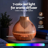 Darrahopens Appliances > Aroma Diffusers & Humidifiers > Aroma Diffusers Devanti Ultrasonic Aroma Diffuser Aromatherapy 400ml LED Lights Iron Humidifier Forest Light wood grain