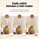Darrahopens Appliances > Aroma Diffusers & Humidifiers > Aroma Diffusers Devanti Ultrasonic Aroma Diffuser Aromatherapy 400ml LED Lights Iron Humidifier Forest Light wood grain