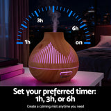 Darrahopens Appliances > Aroma Diffusers & Humidifiers > Aroma Diffusers Devanti Ultrasonic Aroma Diffuser Aromatherapy 400ml LED Lights Iron Humidifier Forest Light wood grain