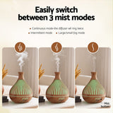 Darrahopens Appliances > Aroma Diffusers & Humidifiers > Aroma Diffusers Devanti Ultrasonic Aroma Diffuser Aromatherapy 400ml LED Lights Iron Humidifier Forest Light wood grain