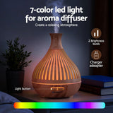 Darrahopens Appliances > Aroma Diffusers & Humidifiers > Aroma Diffusers Devanti Ultrasonic Aroma Diffuser Aromatherapy 400ml LED Lights Iron Humidifier Forest Light wood grain