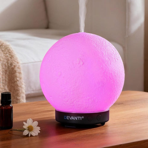 Darrahopens Appliances > Aroma Diffusers & Humidifiers > Aroma Diffusers Devanti Ultrasonic Aroma Diffuser Aromatherapy Moon Lamp 100ml