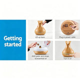 Darrahopens Appliances > Aroma Diffusers & Humidifiers > Aroma Diffusers Light Wood Aroma Diffuser 400 ml, Ultrasonic Aromatherapy Humidifier
