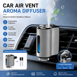 Darrahopens Appliances > Aroma Diffusers & Humidifiers > Aroma Diffusers Silvery Car Vent Air Freshener Diffuser (Includes a 10ml empty essential oil bottle) 3-Speed Adjustable Aroma Atomiser – Compact Aluminum Alloy USB Essential Oil Car Fragrance Clip