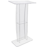 Darrahopens Appliances > Aroma Diffusers & Humidifiers > Aroma Diffusers VEVOR Acrylic Podium, 47" Tall, Clear Acrylic Podium Stand with Wide Reading Surface & Storage Shelf, Floor-standing Clear Pulpits Acrylic for Church Office School